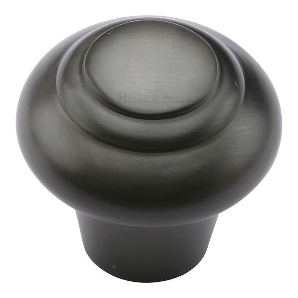 C3985 32-MB • 32 x 15 x 30mm • Matt Bronze • Heritage Brass Ringed Bun Cabinet Knob